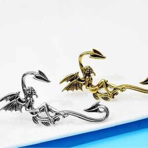 Male Elf Brooch Pin Vintage Creative Design Wing Men